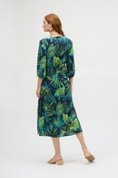 Tropical Print Dress - Midnight Blue/multi