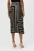 Geometric Print Skirt - Black/beige