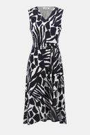 Abstract Print Dress - Vanilla/midnight Blue