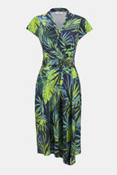Tropical Print Dress - Midnight Blue/multi
