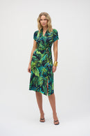 Tropical Print Dress - Midnight Blue/multi
