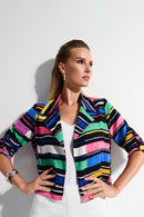 Stripe Print Boxy Blazer - Black/multi