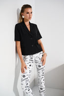 Short Sleeve Blazer - Black