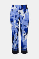 Print Cropped Trouser - Blue/vanilla