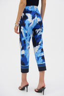 Print Cropped Trouser - Blue/vanilla
