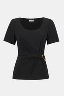 Fitted Buckle Top - Black