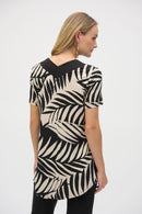 Tropical Print Flared Top - Black/moonstone