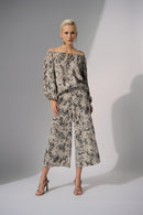 Python Print Flared Top - Beige/multi