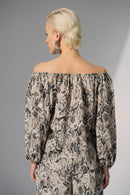 Python Print Flared Top - Beige/multi