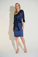 Signature Taffeta Sheath Dress - Navy