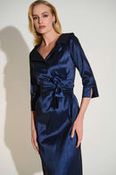 Signature Taffeta Sheath Dress - Navy