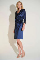 Signature Taffeta Sheath Dress - Navy