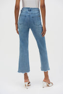 Embroidered Crop Jeans - Denim Medium Blue