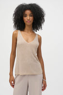 Metallic Rhinestones Camisole - Champagne
