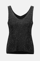 Metallic Rhinestone Camisole - Black