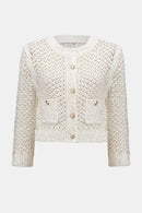 Open Stitch Short Cardigan - Vanilla/gold