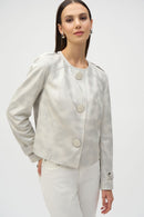 Foiled Faux Suede Jacket - Moonstone