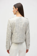 Foiled Faux Suede Jacket - Moonstone