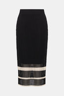 Open Stitch Stripe Skirt - Black/parchment