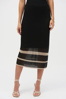 Open Stitch Stripe Skirt - Black/parchment