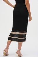 Open Stitch Stripe Skirt - Black/parchment