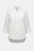 Embroidered Eyelet Blouse - White