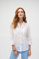 Embroidered Eyelet Blouse - White