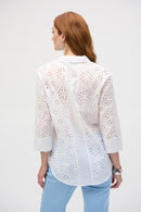 Embroidered Eyelet Blouse - White