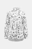 Conversational Print Blouse - White/black