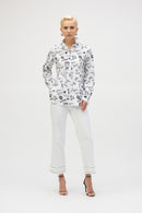 Conversational Print Blouse - White/black
