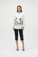 Conversational Print Blouse - White Multi