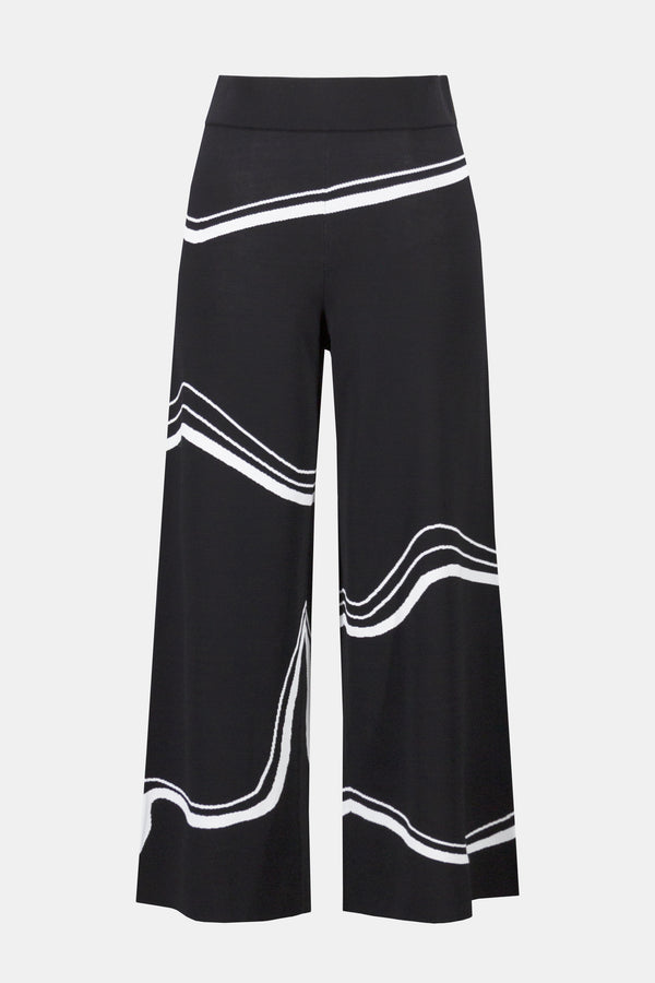 Abstract Culotte Trousers - Black/ecru
