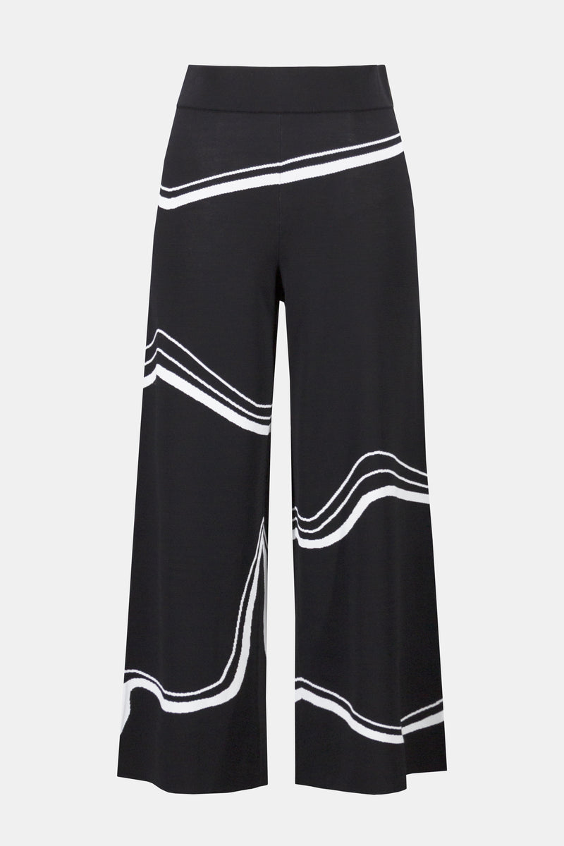 Abstract Culotte Trousers - Black/ecru