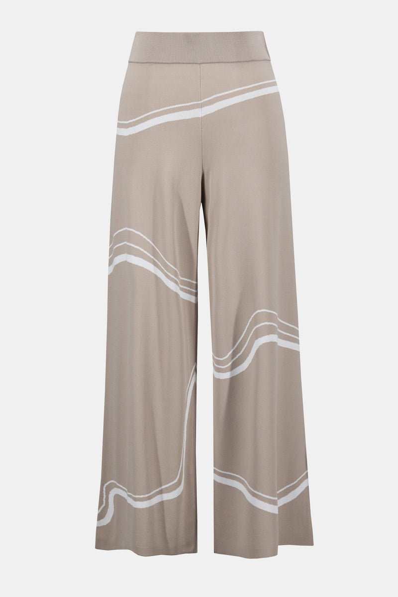 Abstract Culotte Trousers - Dune/ecru