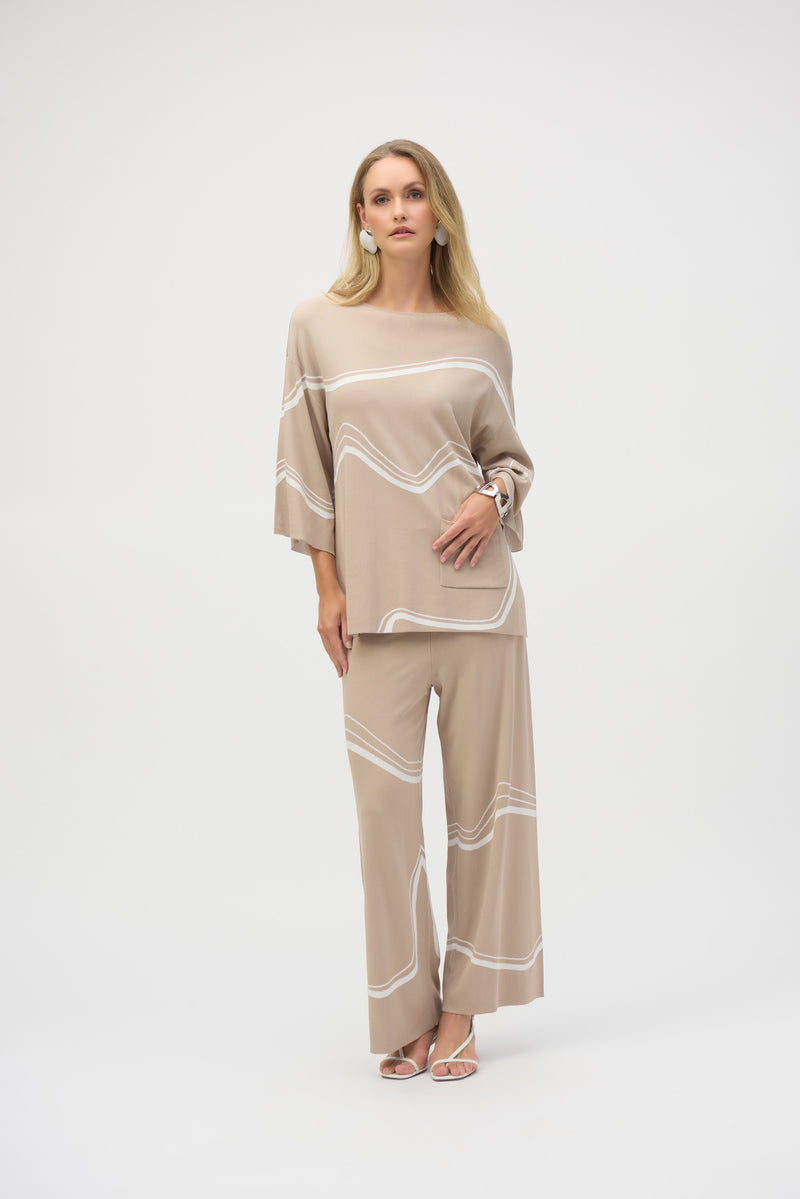 Abstract Culotte Trousers - Dune/ecru