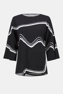Abstract Jacquard Jumper - Black/ecru
