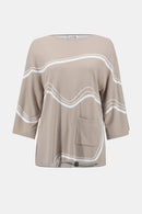 Abstract Jacquard Jumper - Dune/ecru