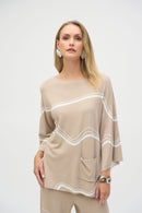 Abstract Jacquard Jumper - Dune/ecru