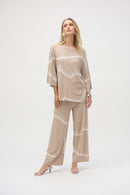 Abstract Jacquard Jumper - Dune/ecru