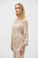Abstract Jacquard Jumper - Dune/ecru