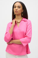 Linen Boxy Top - Bubblegum