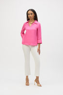 Linen Boxy Top - Bubblegum