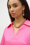 Linen Boxy Top - Bubblegum