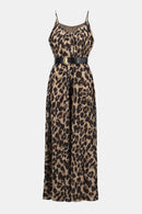 Print Wide Leg Jumpsuit - Beige/black