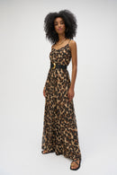 Print Wide Leg Jumpsuit - Beige/black