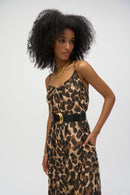 Print Wide Leg Jumpsuit - Beige/black