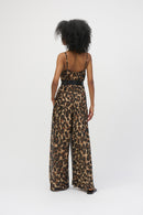 Print Wide Leg Jumpsuit - Beige/black