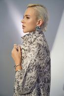 Python Print Swing Jacket - Beige/multi