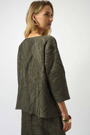 Pleated Satin Boxy Top - Avocado