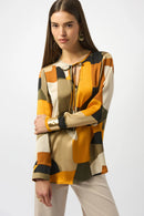 Satin AbstractPrint Tunic - Black/multi